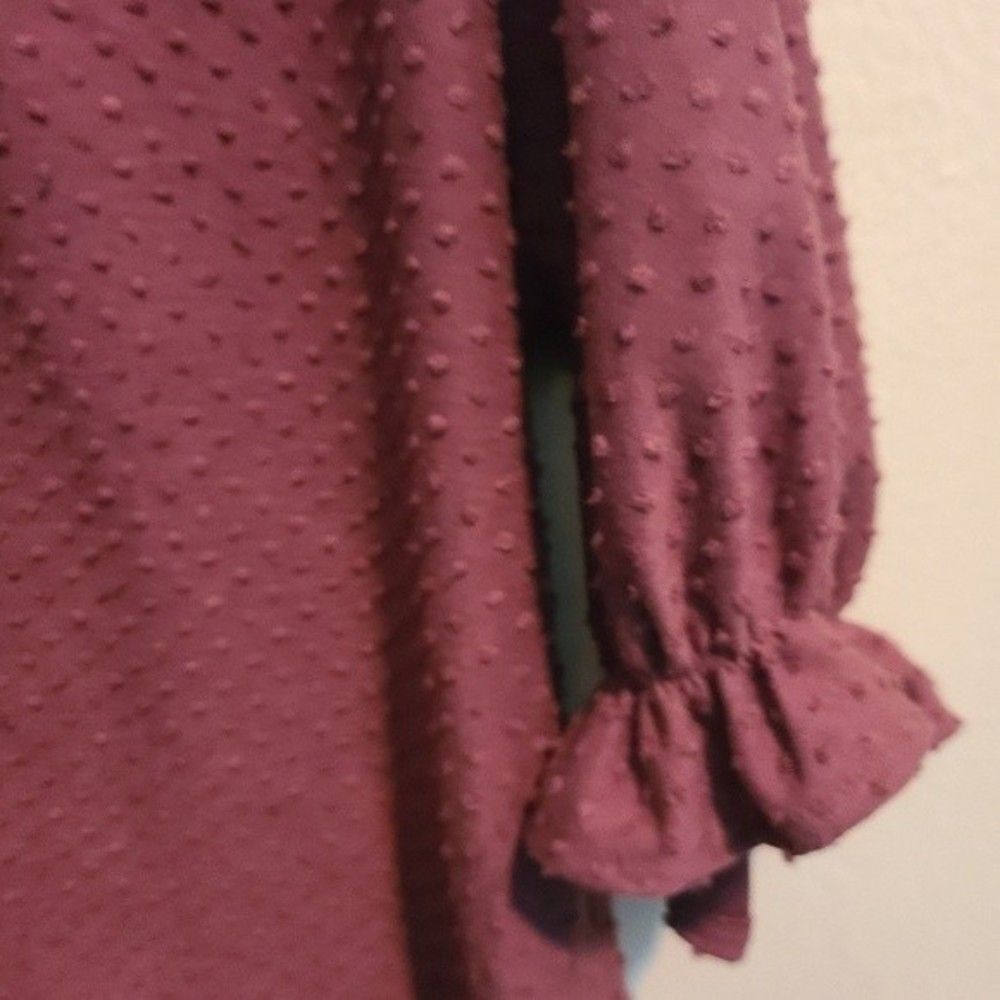 Madewell Texture & Thread Rust Clipdot Ruffle Top - Picture 6 of 8